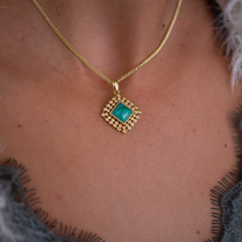 Malachite Necklace - Corail Blanc