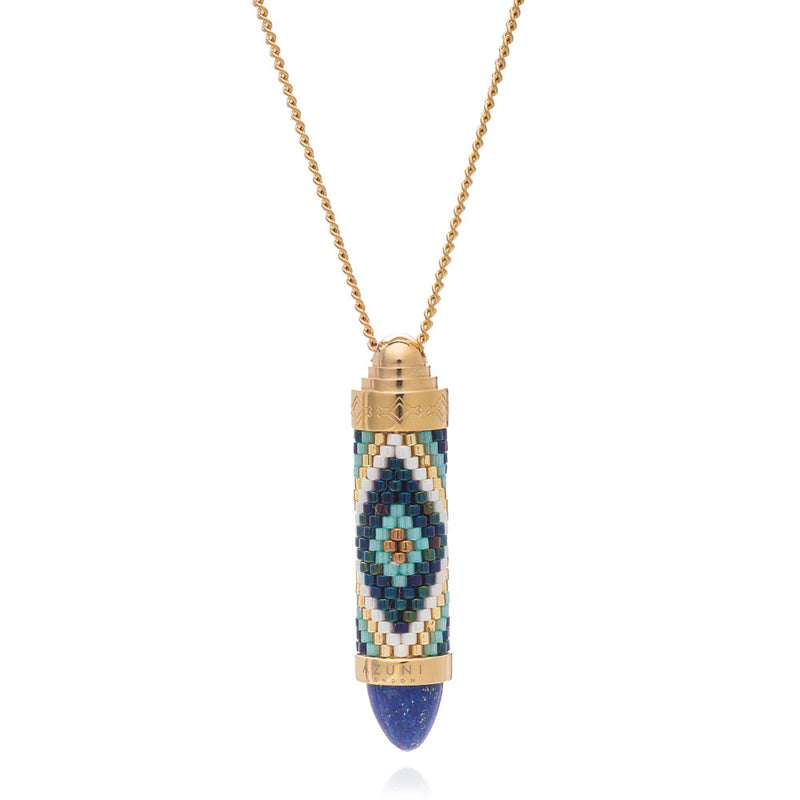Totem Bullet Necklace in Blue - Corail Blanc