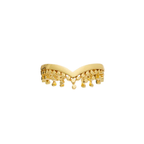 Etrusca Simple Wave Ring - Corail Blanc