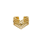 Etrusca Wide Wave Ring - Corail Blanc