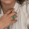 Malachite Stone Disc Ring - Corail Blanc