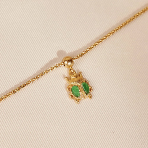Scarab Charm Bracelet - Corail Blanc