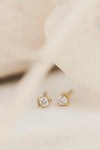 Solid Gold Diamond Earrings - Corail Blanc