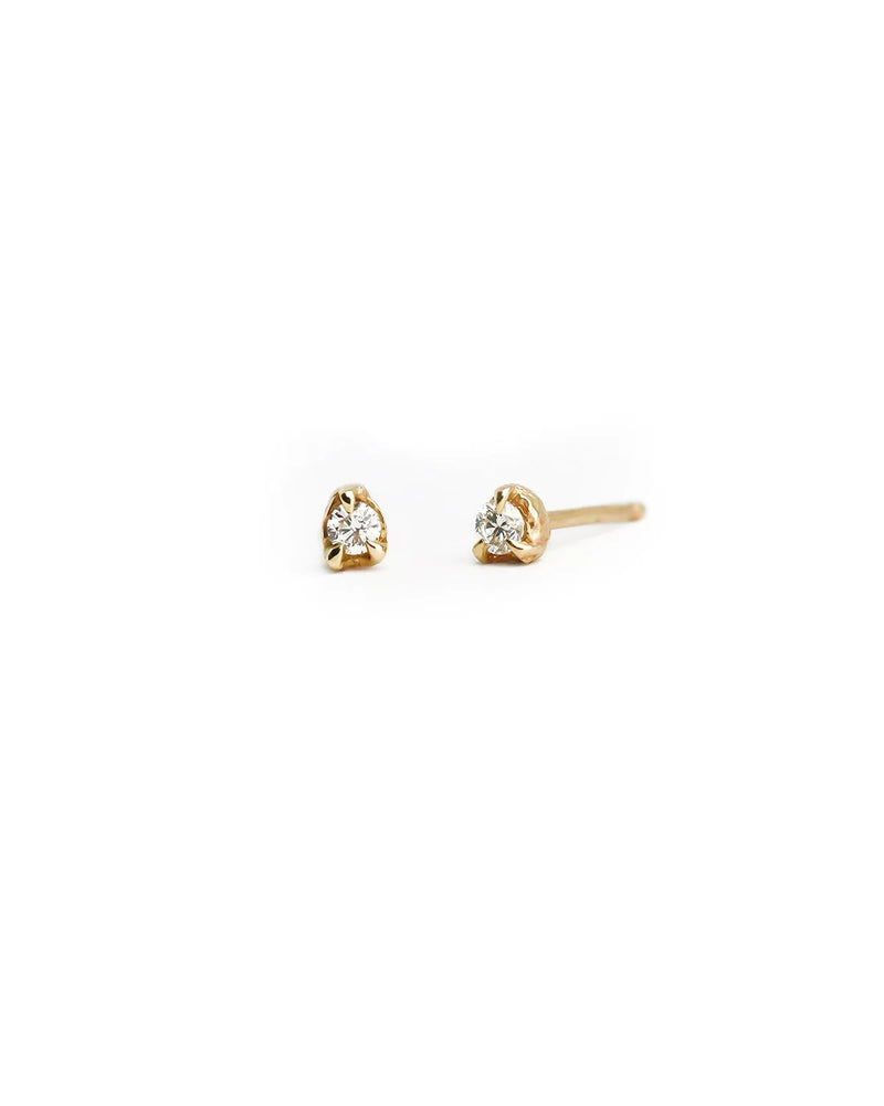 Solid Gold Diamond Earrings - Corail Blanc