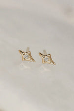 Solid Gold North Star Diamond Earrings - Corail Blanc