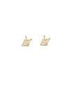 Solid Gold North Star Diamond Earrings - Corail Blanc