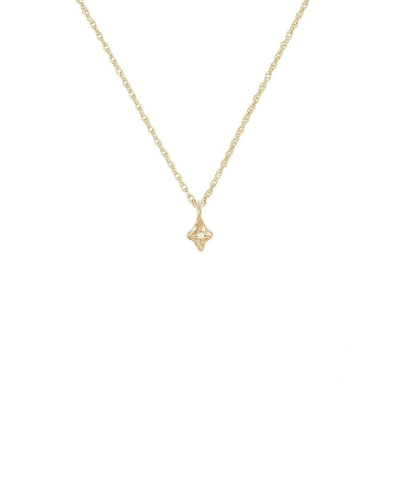 Solid Gold North Star Diamond Necklace - Corail Blanc