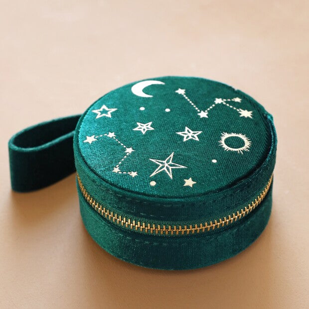 Teal Starry Night Jewelry Box - Corail Blanc