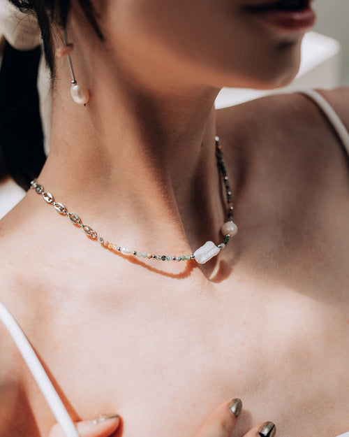 Verger Necklace in Silver - Corail Blanc