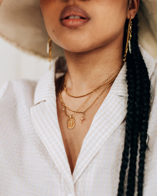 Paola Necklace in Gold - Corail Blanc