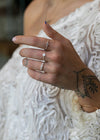 Crystal Chain Ring in Silver - Corail Blanc