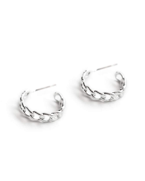 Cubano Hoop Earrings in Silver - Corail Blanc