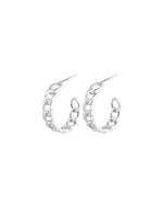 Cubano Hoop Earrings in Silver - Corail Blanc