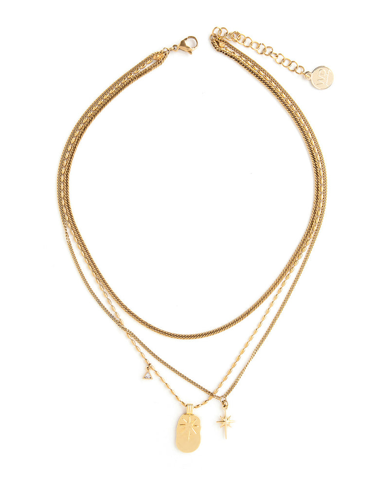 Paola Necklace in Gold - Corail Blanc