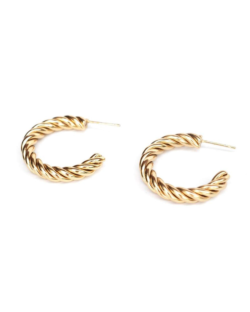 Spin Hoop Earrings in Gold - Corail Blanc