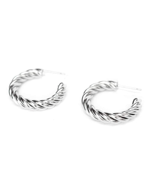 Spin Hoop Earrings in Silver - Corail Blanc