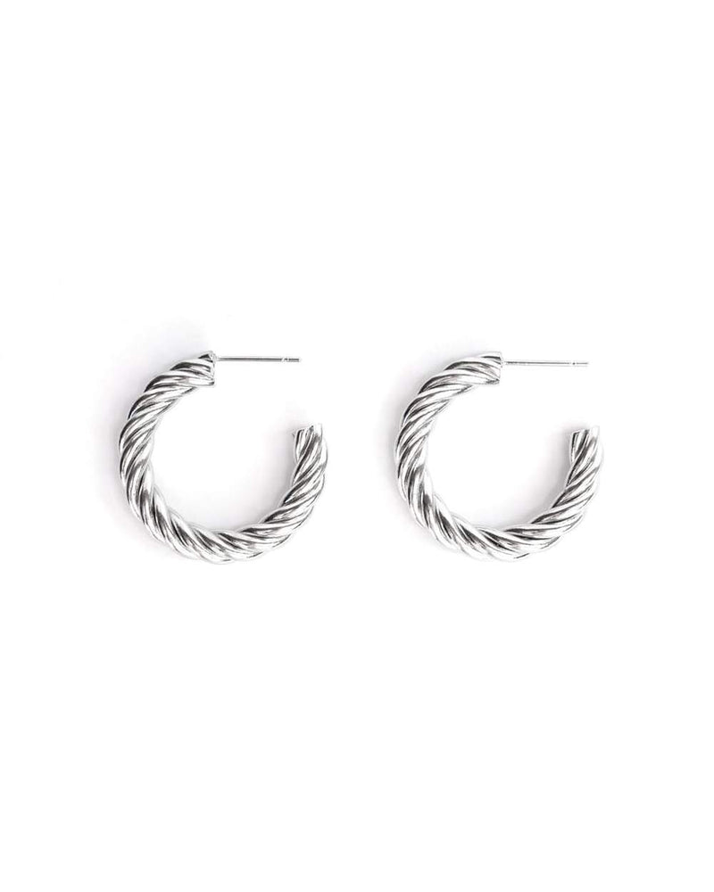 Spin Hoop Earrings in Silver - Corail Blanc