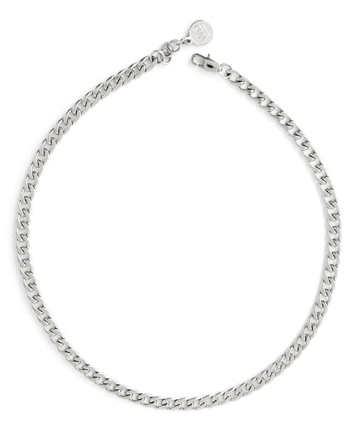 Cobain XL Curb Necklace in Silver - Corail Blanc