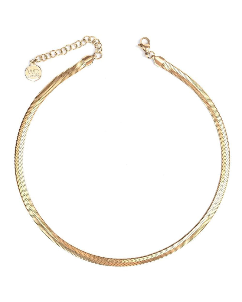 Cobra Necklace in Gold - Corail Blanc