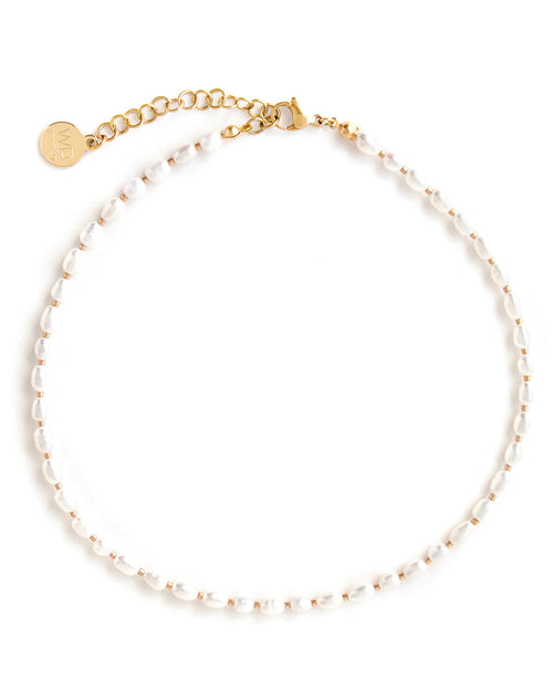 Filet Pearl Necklace in Gold - Corail Blanc