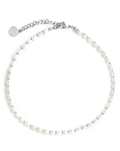 Filet Pearl Necklace in Silver - Corail Blanc
