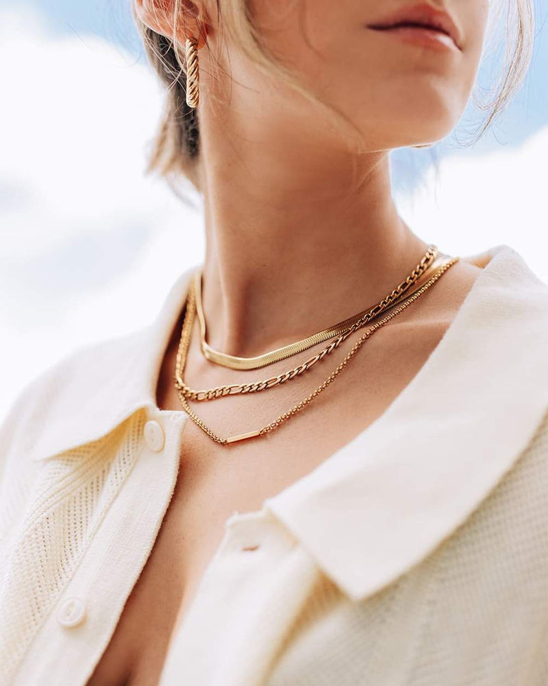 Cobra Necklace in Gold - Corail Blanc