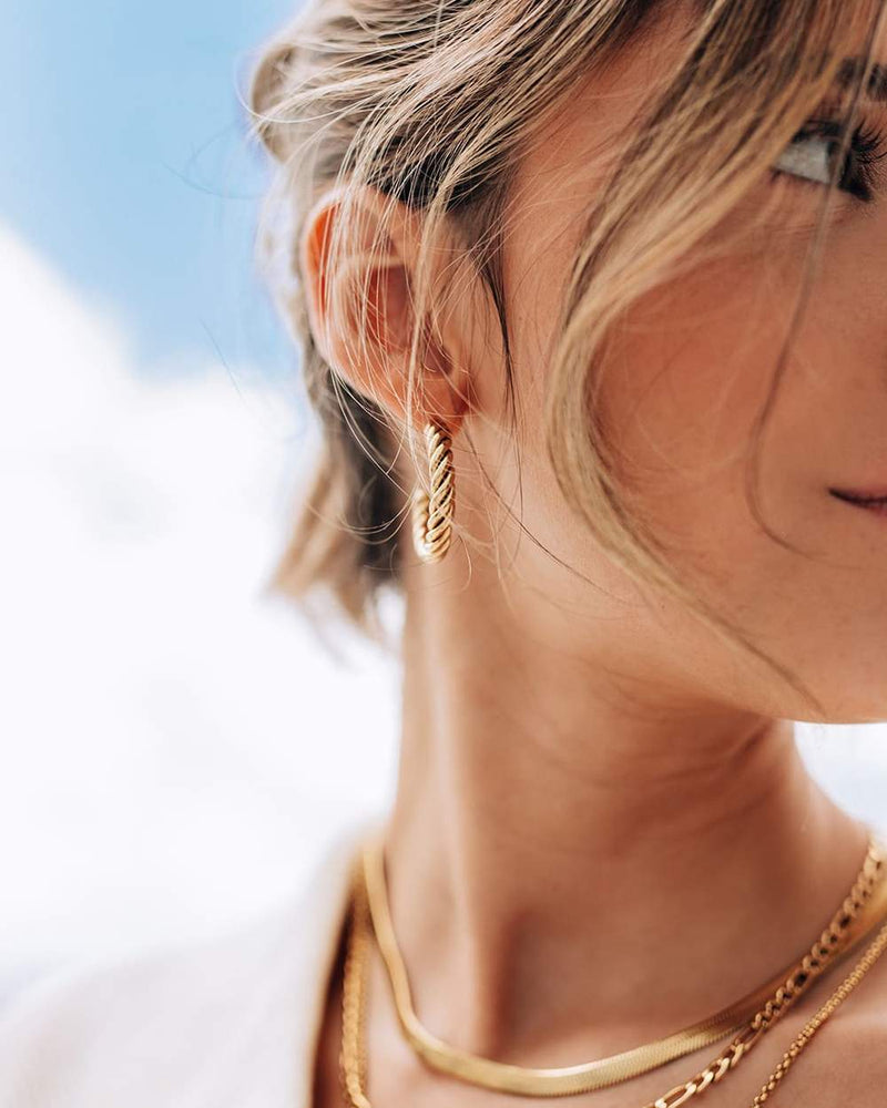 Spin Hoop Earrings in Gold - Corail Blanc