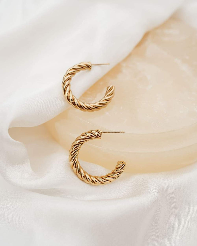 Spin Hoop Earrings in Gold - Corail Blanc