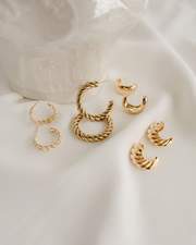 Cubano Hoop Earrings in Gold - Corail Blanc