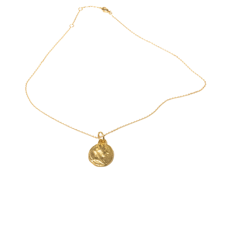 Owl Coin Pendant in Gold - Corail Blanc