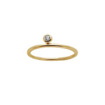 SKY Single Stone in Gold - Corail Blanc