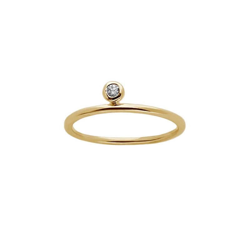 SKY Single Stone in Gold - Corail Blanc
