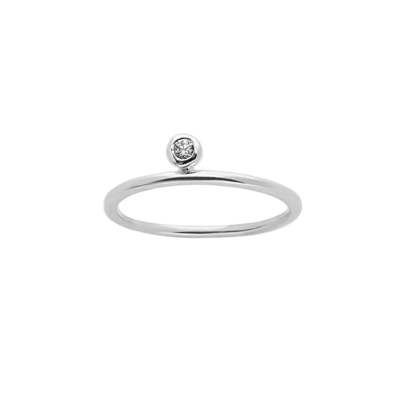 SKY Single Stone in Silver - Corail Blanc