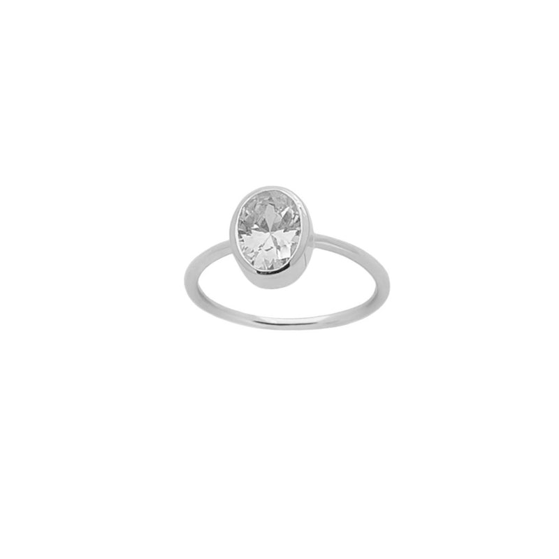 Taylor Crystal Ring in Silver - Corail Blanc