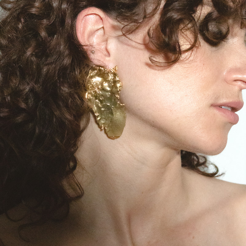 Flame Earrings - Corail Blanc