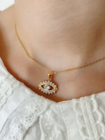 Evil Eye Necklace in Gold - Corail Blanc