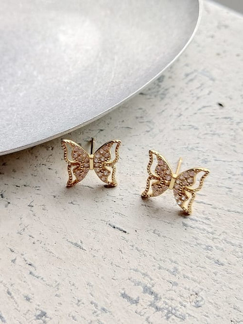Butterfly Studs - Corail Blanc