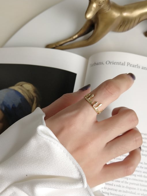 Water Drop Ring in Gold - Corail Blanc