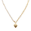 Love Asymmetric Pearl Necklace - Corail Blanc