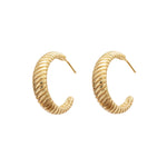 Vintage Gold Hoops - Corail Blanc