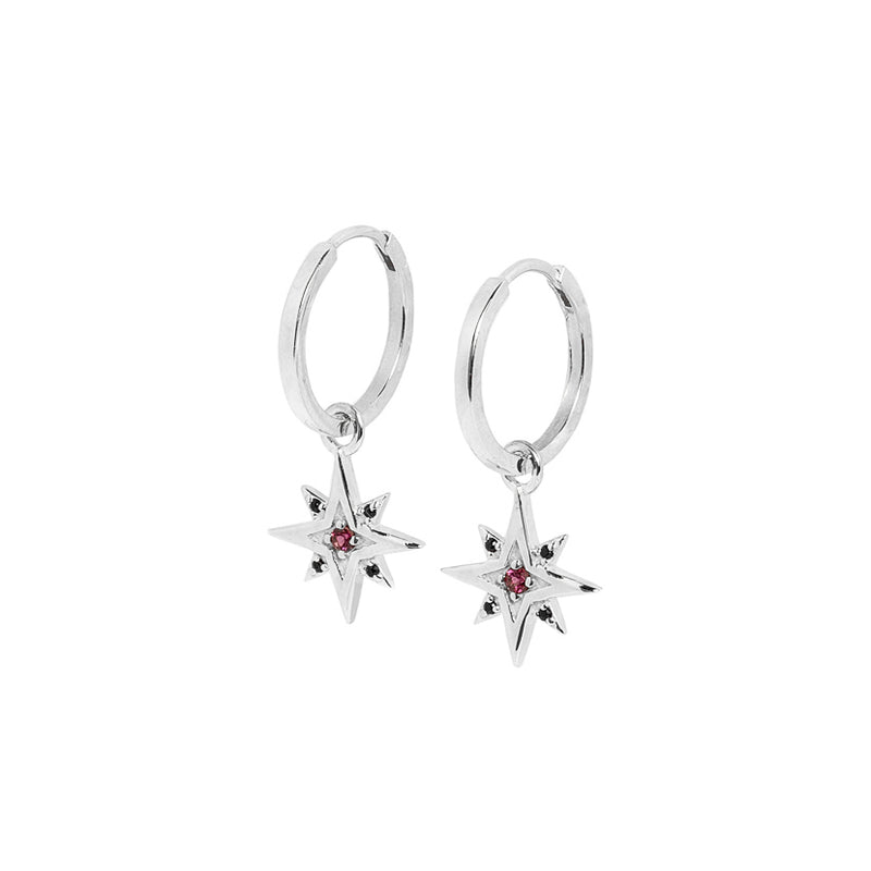 Astride Hoops in Silver - Corail Blanc