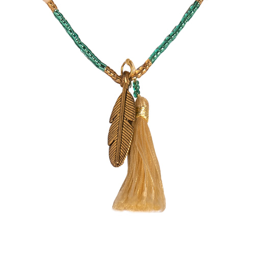 Canggu Necklace in Green - Corail Blanc