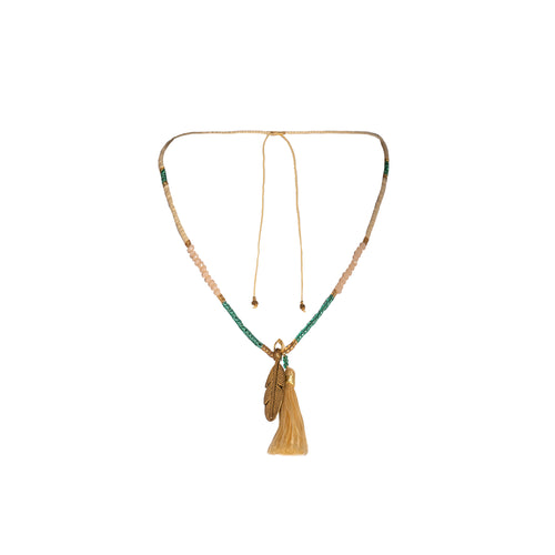Canggu Necklace in Green - Corail Blanc