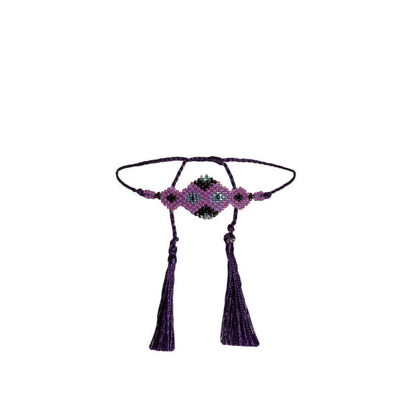 Purple Beaded II Bracelet - Corail Blanc