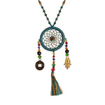 Bali Dreamcatcher Necklace in Turquoise - Corail Blanc
