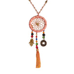 Bali Dreamcatcher Necklace in Pink - Corail Blanc