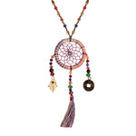 Bali Dreamcatcher Necklace in Purple - Corail Blanc