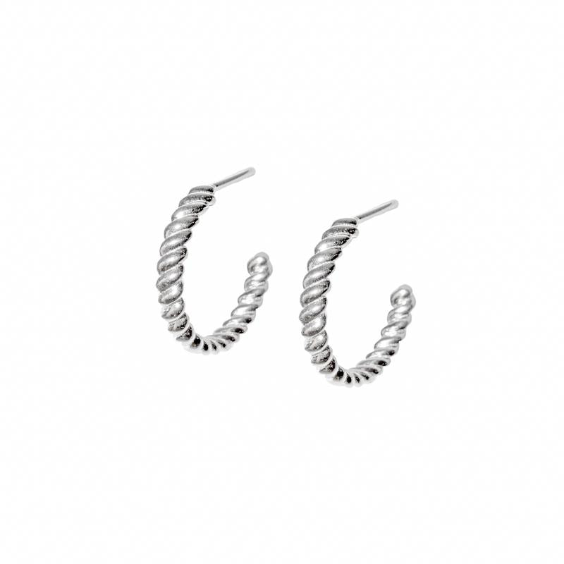 Twisted hoops in Silver - Corail Blanc