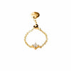 Single Stone Chain Ring in Gold - Corail Blanc