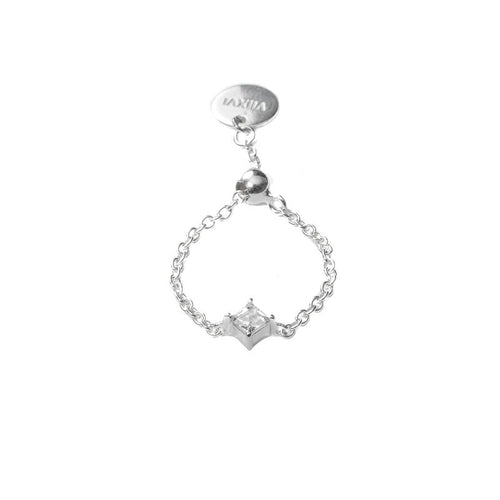 Single Crystal Ring in Silver - Corail Blanc